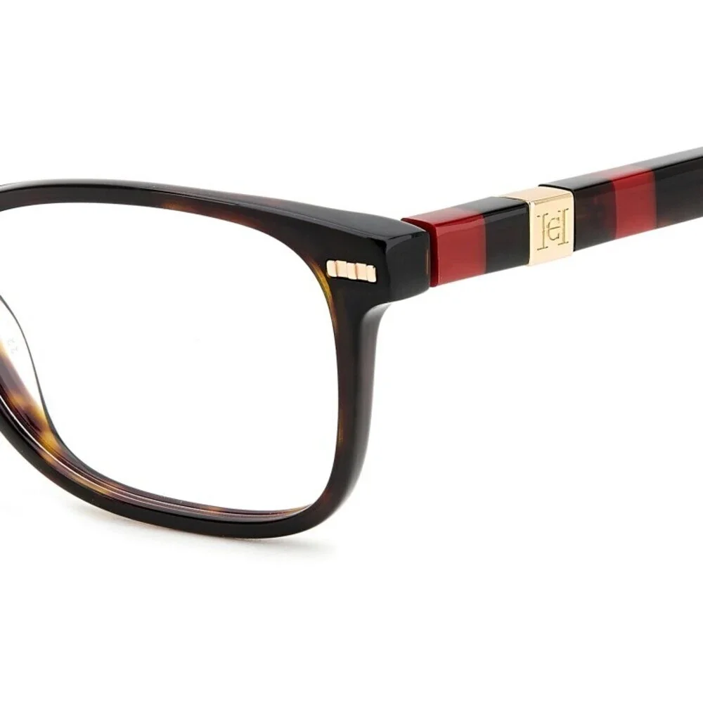 Carolina Herrera CH0110 Eyeglasses Havana Red Plastic Rectangle